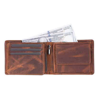 Dario Leather Bifold Wallet with Coin Pocket