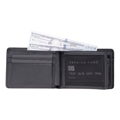 Rovin Leather Bifold Wallet with ID Windows