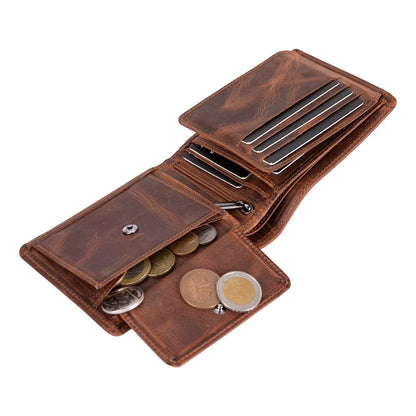 Dario Leather Bifold Wallet with Coin Pocket
