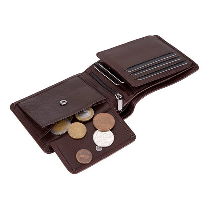 Dario Leather Bifold Wallet with Coin Pocket