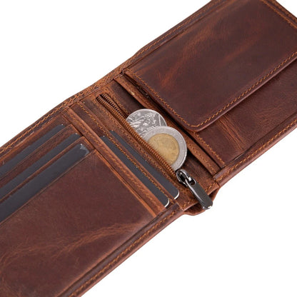 Dario Leather Bifold Wallet with Coin Pocket