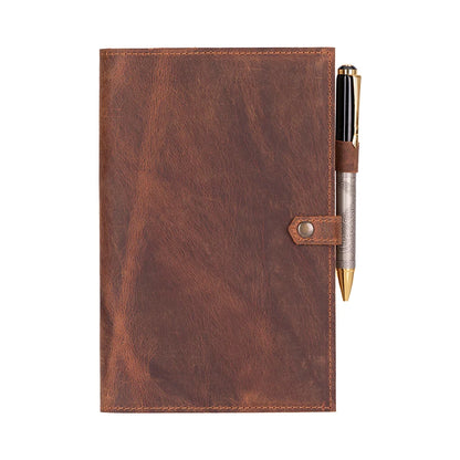 Bosco Leather Journal Cover with Snap Closure
