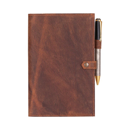 Bosco Leather Journal Cover with Snap Closure