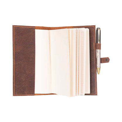 Bosco Leather Journal Cover with Snap Closure