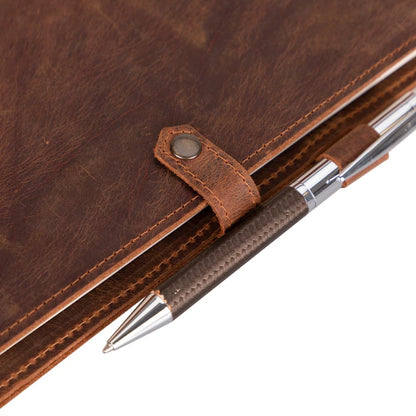 Bosco Leather Journal Cover with Snap Closure