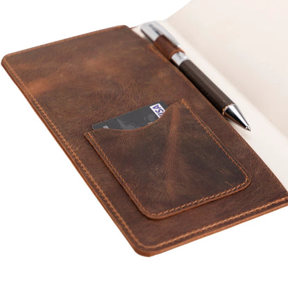 Eterna Leather Journal Cover with Wraparound Strap