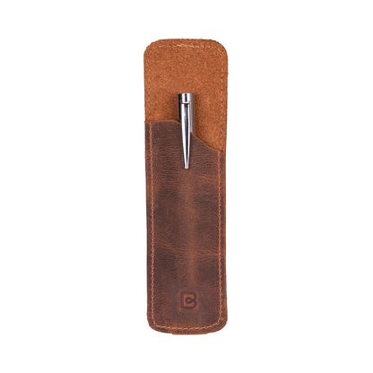 Ominex Leather Pen Pouch with Notebook Strap