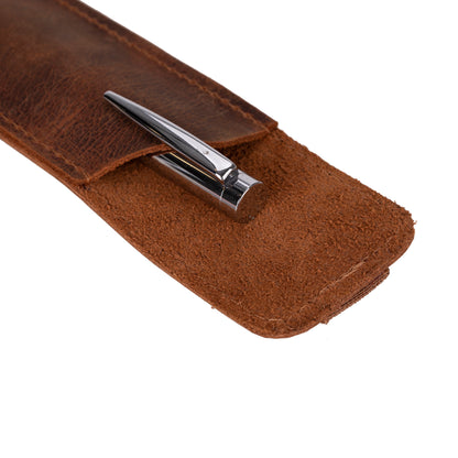 Ominex Leather Pen Pouch with Notebook Strap