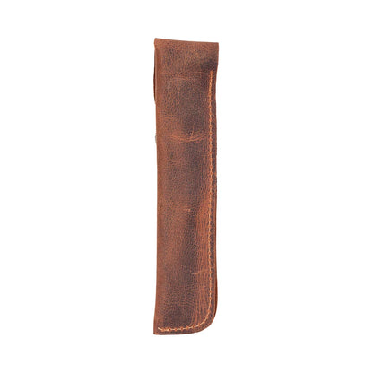 Penna Leather Pen Pouch with Snap Closure