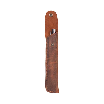 Penna Leather Pen Pouch with Snap Closure