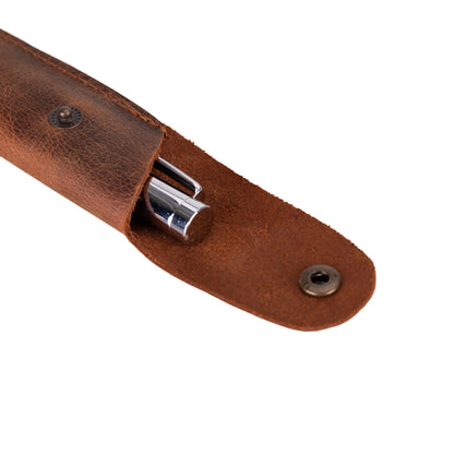 Penna Leather Pen Pouch with Snap Closure