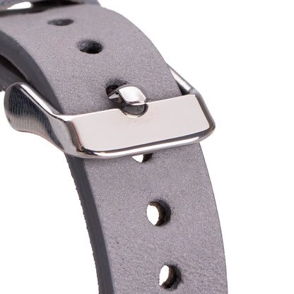 Leather Apple Watch Bands - Ferro Silver Trok Style CZ12
