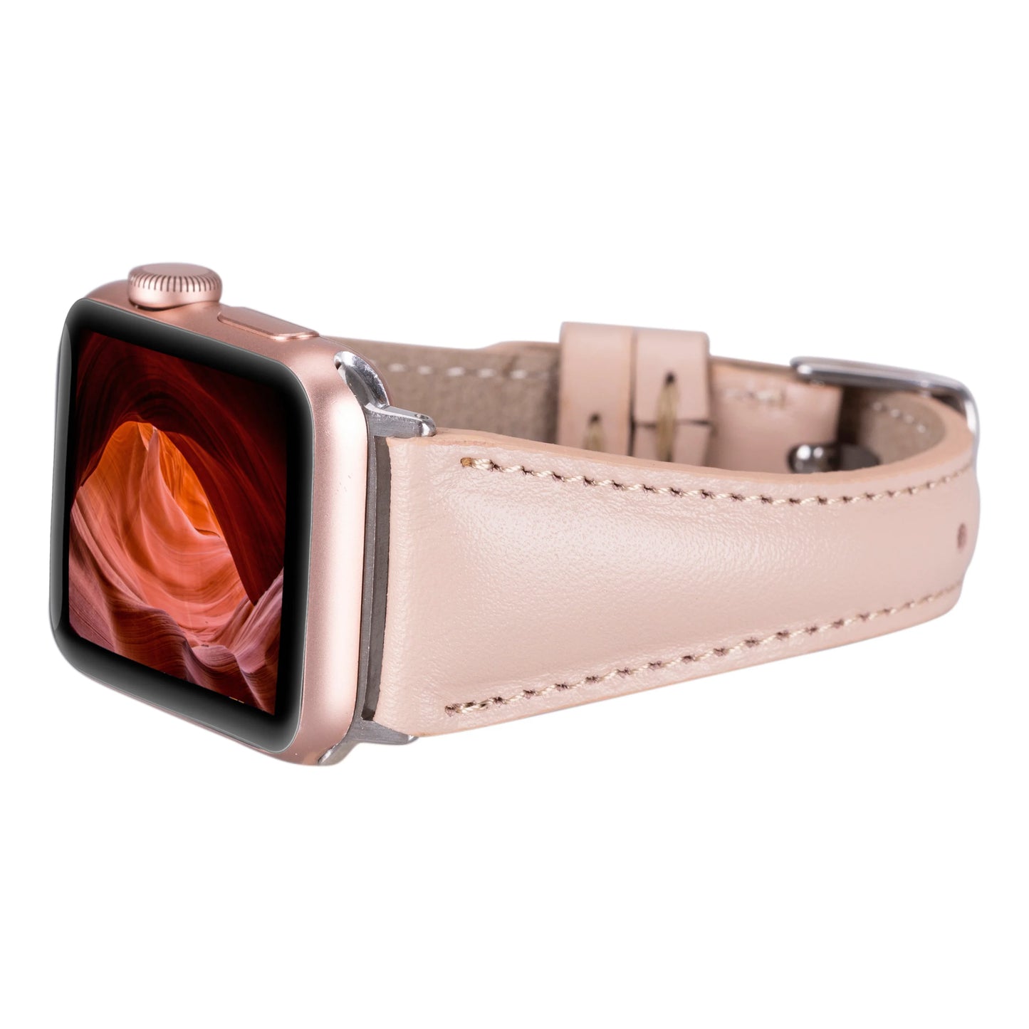 Leather Apple Watch Bands - Clasic Slim Style BRN7