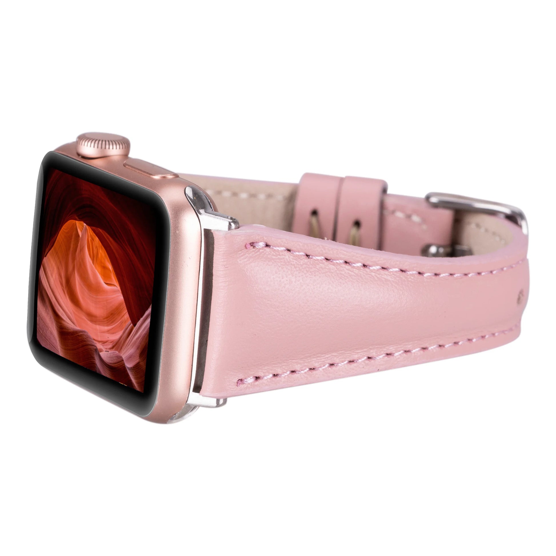Leather Apple Watch Bands - Clasic Slim Style BRN7