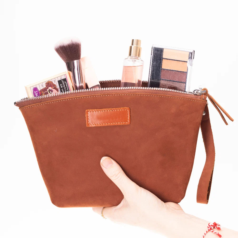 Luna Leather Makeup Bag