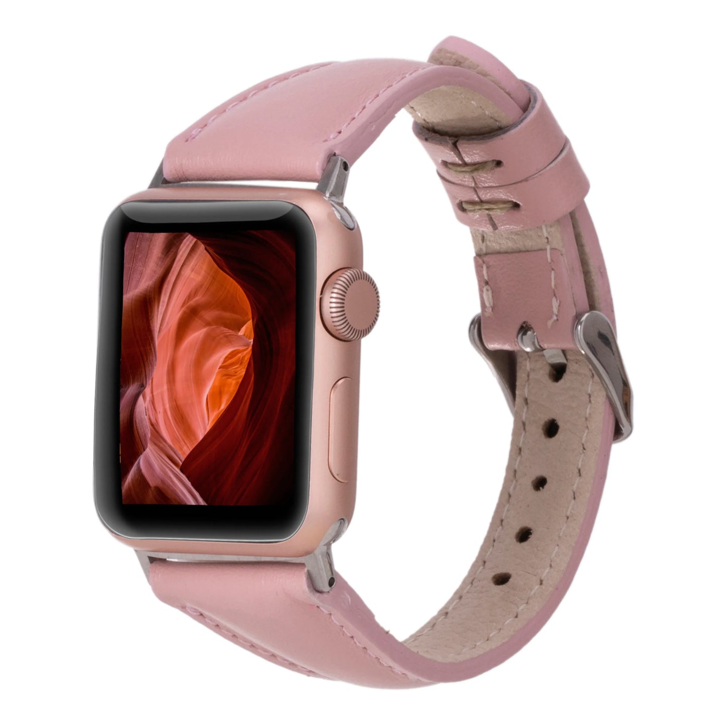 Leather Apple Watch Bands - Clasic Slim Style BRN7