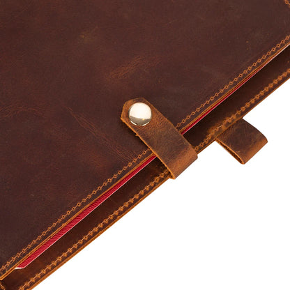 Bosco Leather Journal Cover with Snap Closure