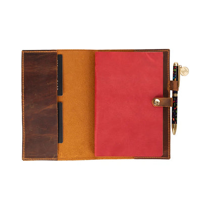 Bosco Leather Journal Cover with Snap Closure
