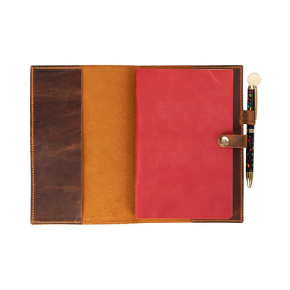 Bosco Leather Journal Cover with Snap Closure