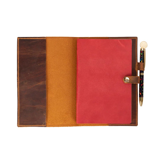 Bosco Leather Journal Cover with Snap Closure