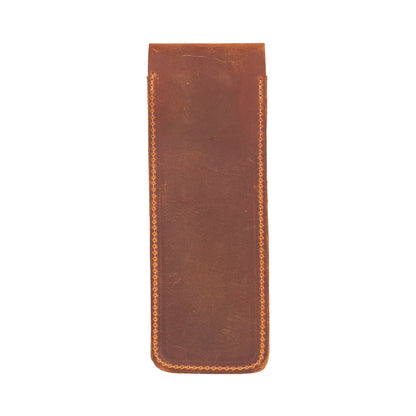 Seta Leather Two-Pen Case with Flap Closure
