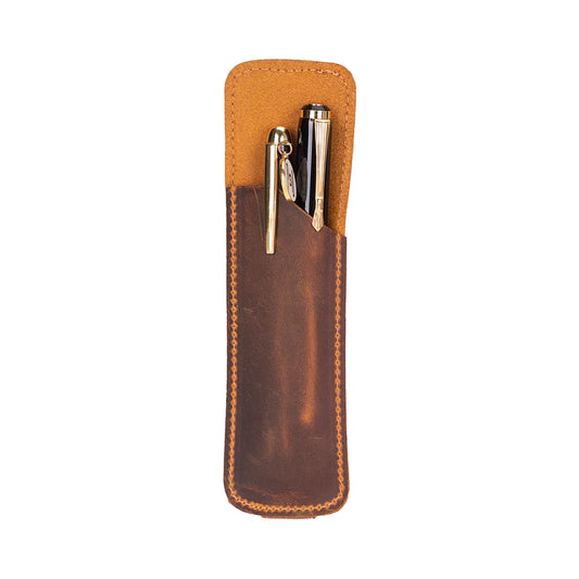 Pelle Leather Pen Pouch with Notebook Strap