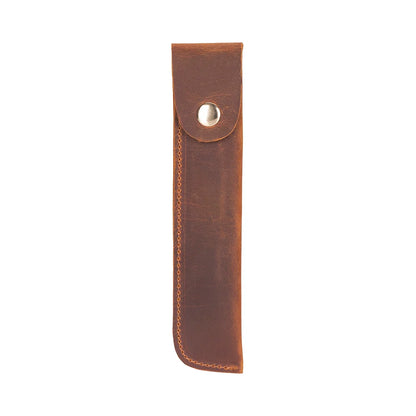 Penna Leather Pen Pouch with Snap Closure