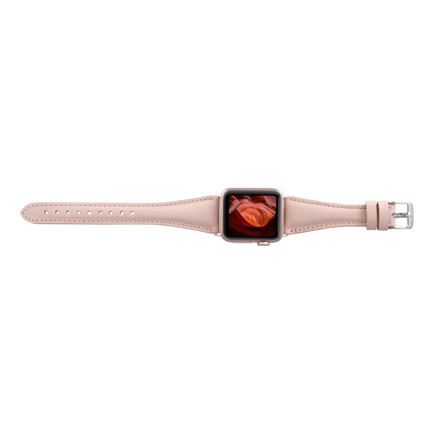 Leather Apple Watch Bands - Clasic Slim Style BRN7