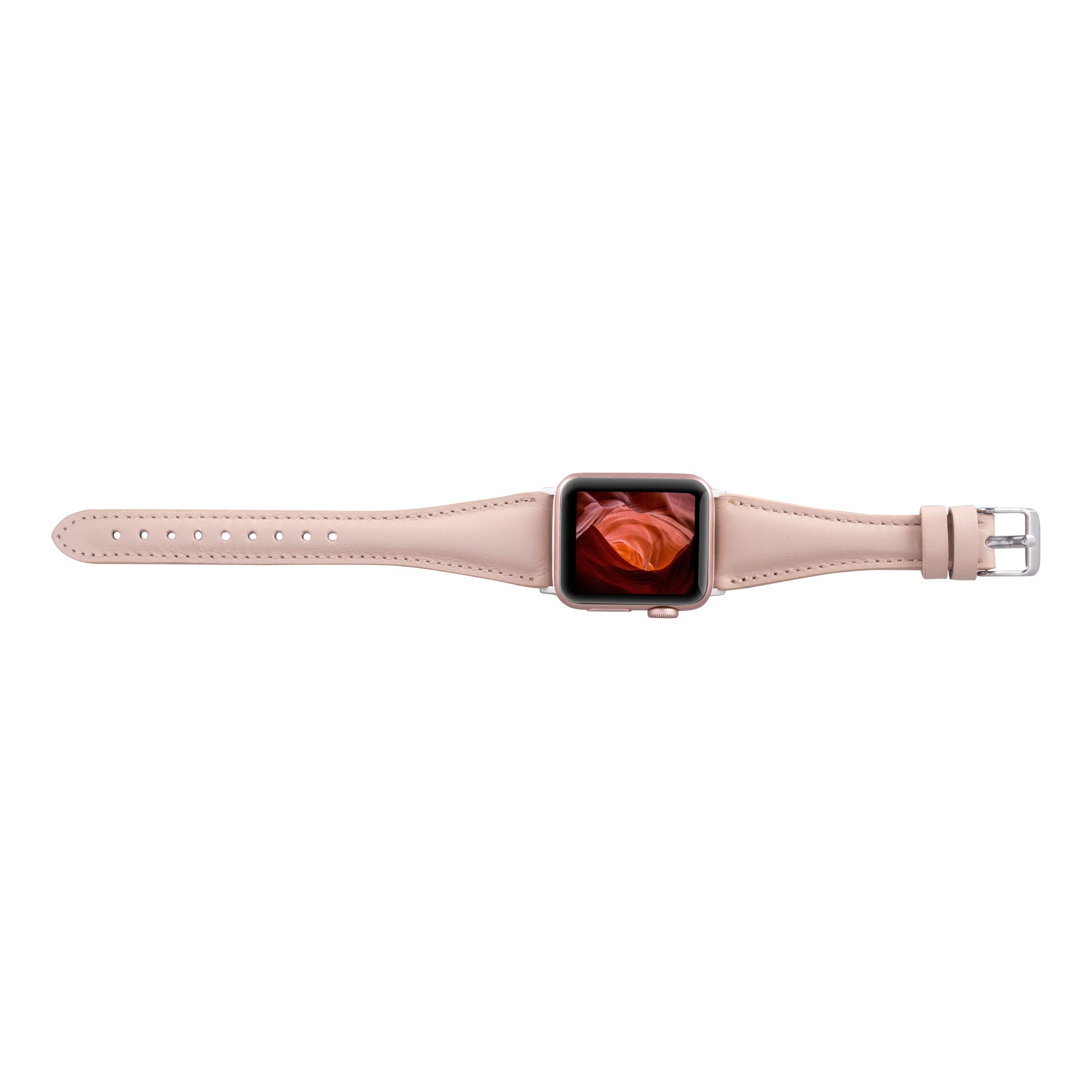 Leather Apple Watch Bands - Clasic Slim Style BRN7