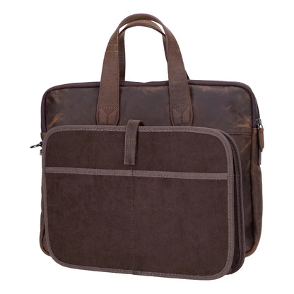Luxentra 16-Inch Leather Laptop Briefcase