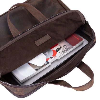 Luxentra 16-Inch Leather Laptop Briefcase