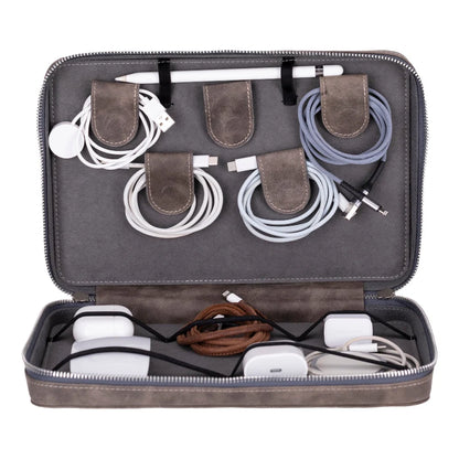 Leather Travel Cable Organizer – 5 Colors