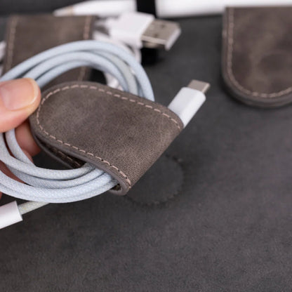 Leather Travel Cable Organizer – 5 Colors