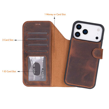 Magic iPhone 17 Pro Max Detachable Leather Wallet Case – Expanded Palette