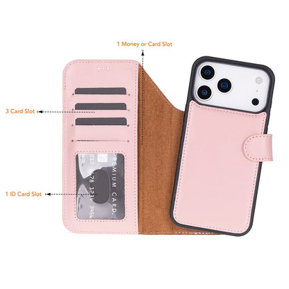 Magic iPhone 17 Pro Detachable Leather Wallet Case – Expanded Palette