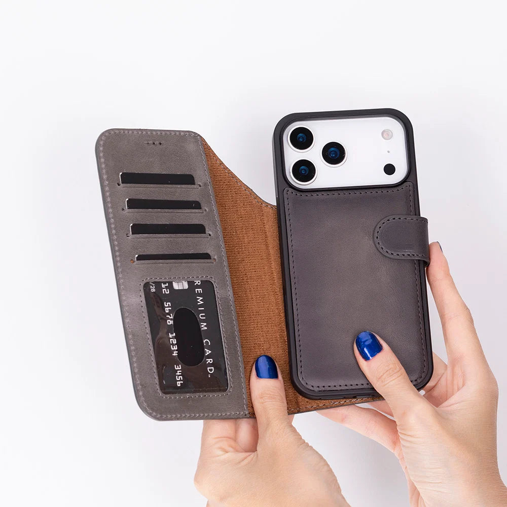 Magic iPhone 17 Pro Max Leather Detachable Wallet Case