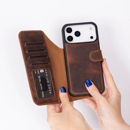 Magic iPhone 17 Pro Detachable Leather Wallet Case – Expanded Palette