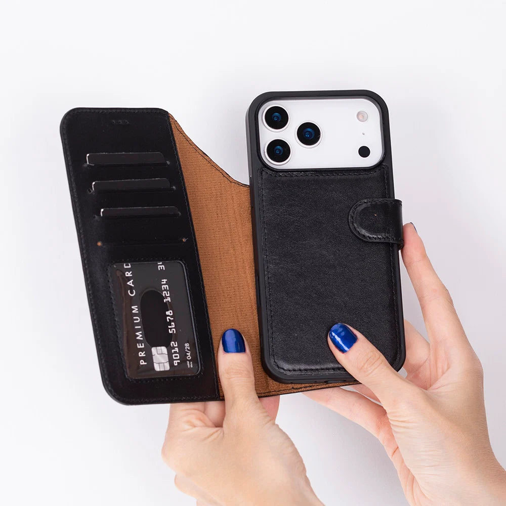 Magic iPhone 17 Pro Max Leather Detachable Wallet Case
