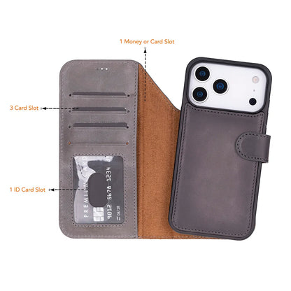 Magic iPhone 17 Pro Detachable Leather Wallet Case – Expanded Palette