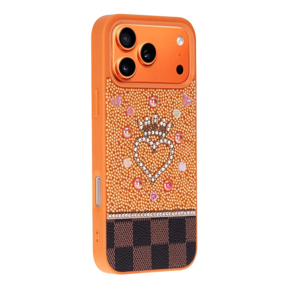 Vissel Heart Crystal Luxury Case for iPhone 17 Pro