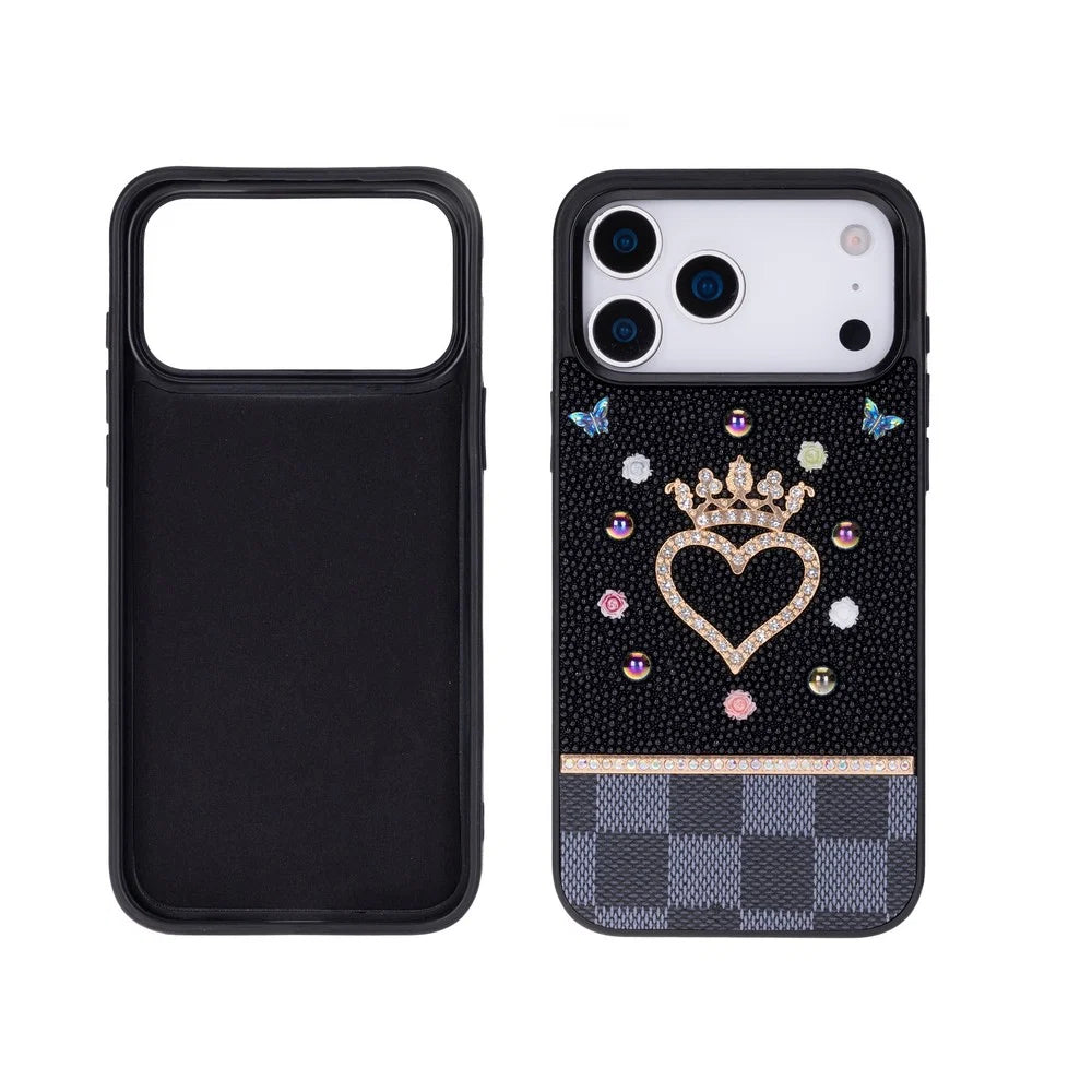 Vissel Heart Crystal Luxury Case for iPhone 17 Pro