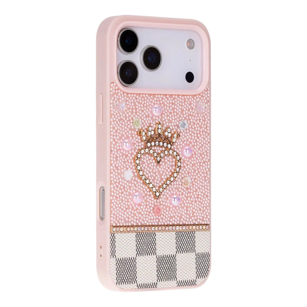 Vissel Heart Crystal Luxury Case for iPhone 17 Pro Max