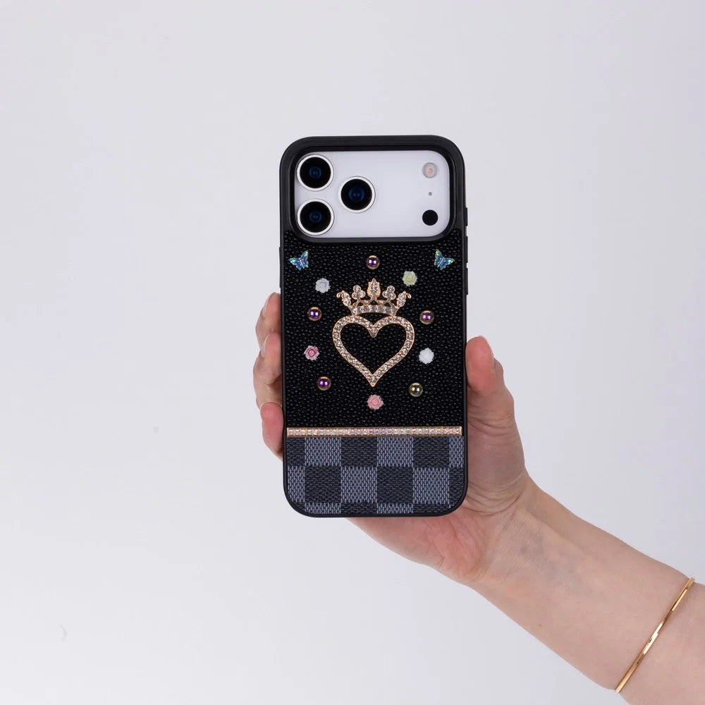 Vissel Heart Crystal Luxury Case for iPhone 17 Pro Max