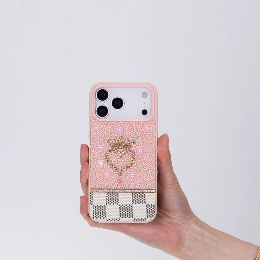 Vissel Heart Crystal Luxury Case for iPhone 17 Pro Max