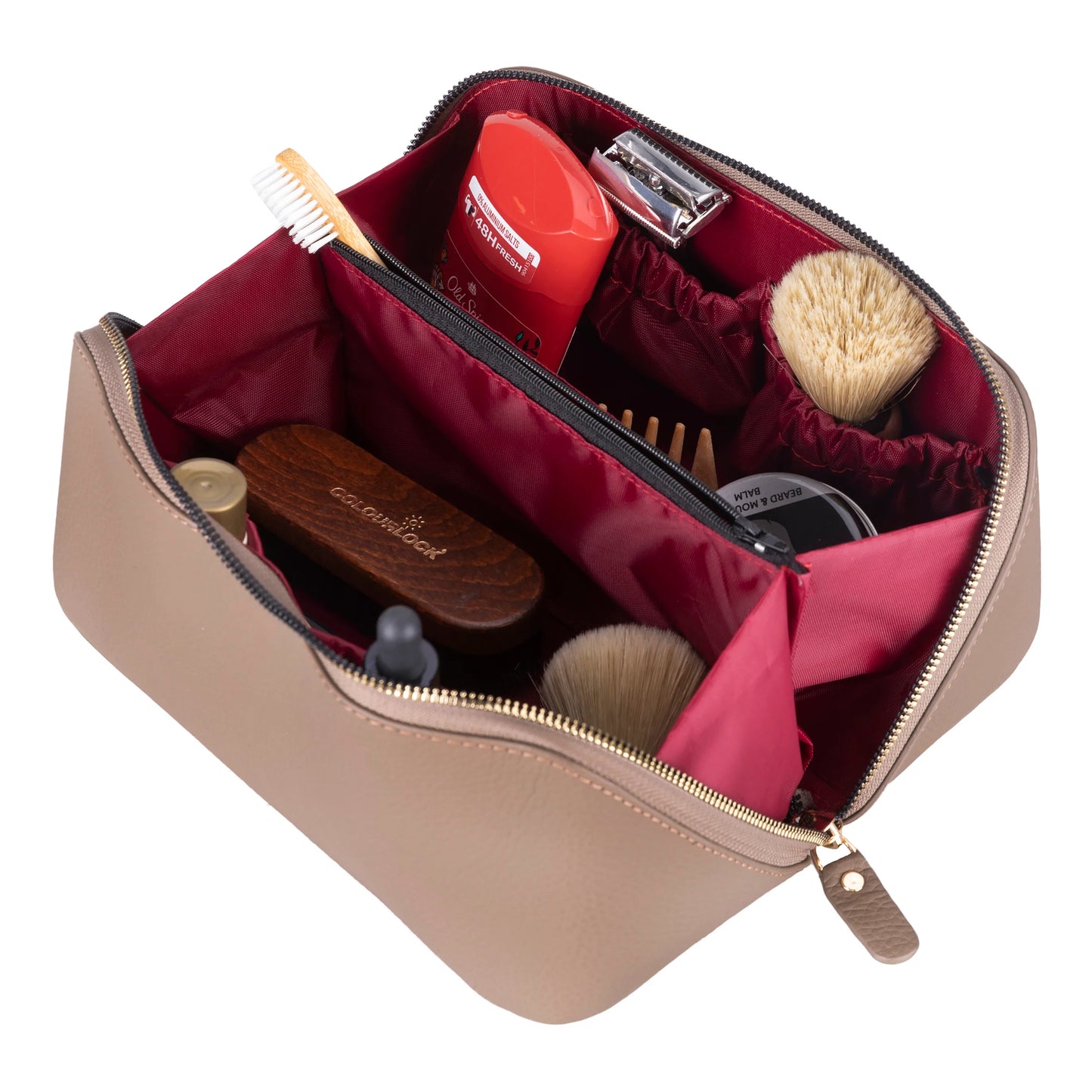 Soluno Leather Makeup Bag