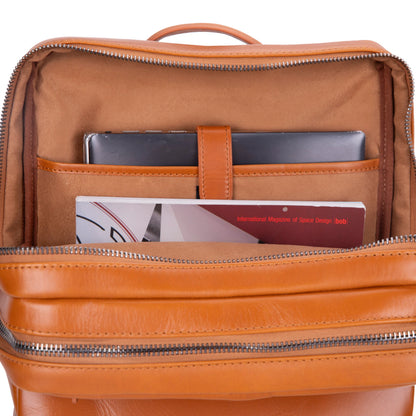 Hidden Castle Leather Laptop Backpack