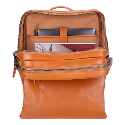 Hidden Castle Leather Laptop Backpack