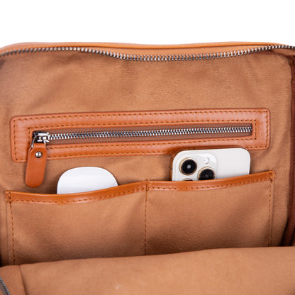 Hidden Castle Leather Laptop Backpack
