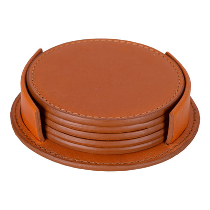 Divine Leather Coaster Set with Stand