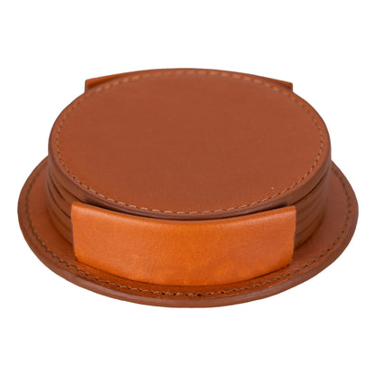 Divine Leather Coaster Set with Stand